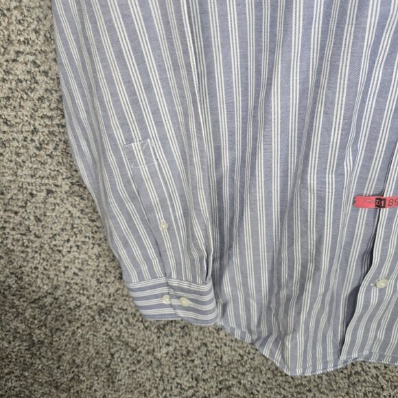 Duluth Trading Co Shirt Mens Large Blue Striped Button Down Cotton Casual - Picture 3 of 7